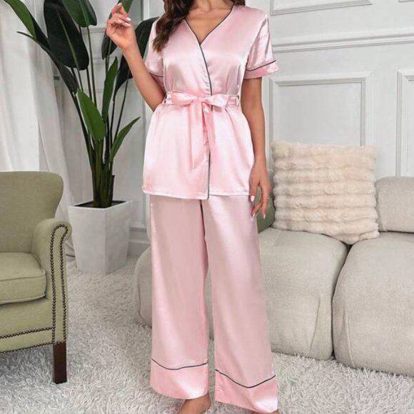 Variety Pack (4 sets) Satin House Coord Set Lounge Wear Set Pajama Set - Picture 8 of 9
